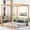 A:Natural, variant on Harper & Bright Designs Wood Queen Size Canopy Platform Bed Frame with Support Legs, Natural