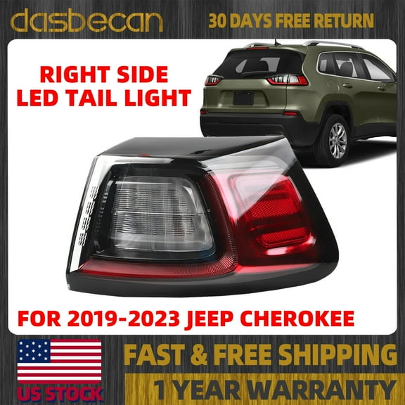 Dasbecan Right Passenger Outer Side LED Tail Light Brake Lamp For Jeep Cherokee 2019-2023 #68275958AC 68275958AF CH2805119