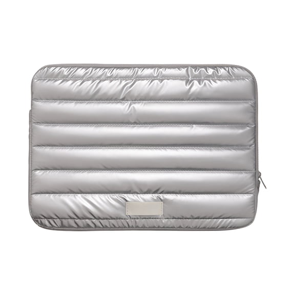 Silver 14 Inch Computer Sleeve Bag Soft Padded Laptop Carrying Case