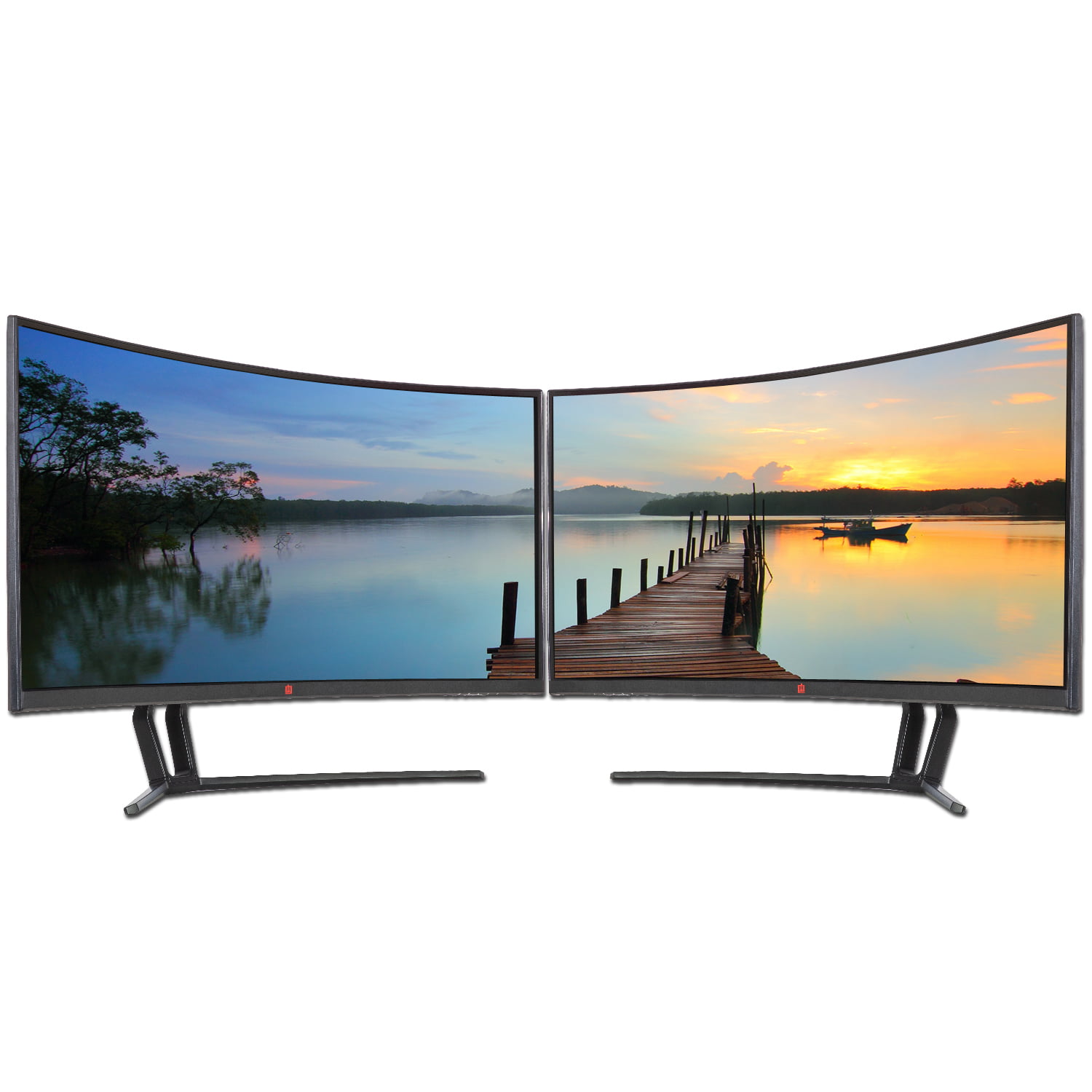 Deco Gear 2-Pack 35-inch Curved Ultrawide LED Gaming Monitor 21:9 Aspect  Ratio, Crisp 2560 x 1080 Resolution, HDMI, DVI, and DP Connections Bundle  