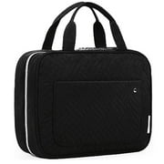 BAGSMART Full Size Toiletry Bag, Makeup Cosmetic Bag with Hanging Hook, Water-resistant Travel Organizer Bag for Women & Men, Black
