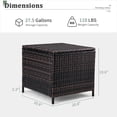 thumbnail image 2 of VibrantEcho Outdoor Side Table with Storage, 27-Gallon Patio Deck Box Outdoor Wicker Side Table for Poolside Balcony Storage Table (Brown, Square), 2 of 14
