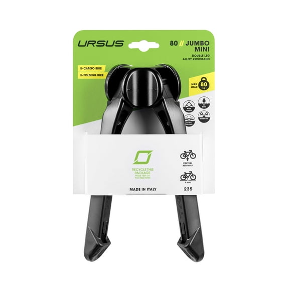 Ursus Jumbo Evo Mini Double Leg Kickstand, Black, 20"