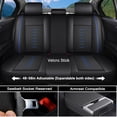 thumbnail image 4 of Fit for VOLKSWAGEN JETTA 2010, Black and Blue Edges Car Seat Covers, Premium Leather 5 Seats Full Set With a Headrest and Lumbar Support Non-slip, GLI is not suitable, 4 of 8