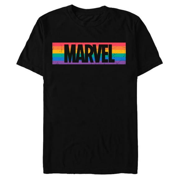 Marvel Logo Pride - Short Sleeve Blended T-Shirt for Adults - Customized-Black