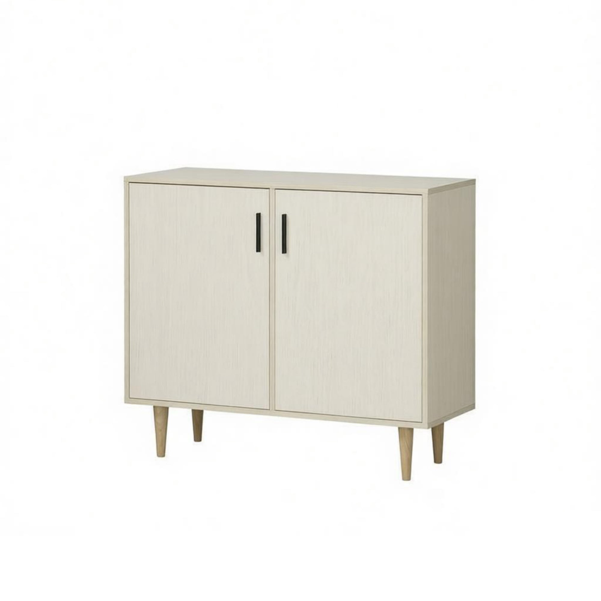 Sideboard Buffet Cabinet with Double Doors Adjustable Shelves And Wood Legs for Kitchen Living Room, Natural Wood
