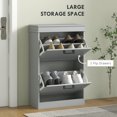 thumbnail image 4 of HOMCOM Narrow Shoe Cabinet for Entryway with Flip Drawers Adjustable Shelf, 4 of 10