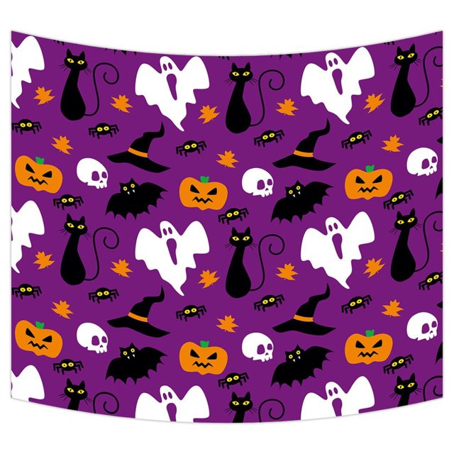 ABPHQTO Divertido Hallowen Time Ghost Pumpkin Halloween tapices artísticos de pared decoración del hogar tapiz colgante de pared tamaño 100x150 cm