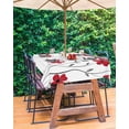 thumbnail image 3 of Boanket Outdoor Tablecloth with Umbrella Hole for Patio/Picnic/Party/Camping, Red Floral Spring Waterproof Table Cloth Rectangle Table Cover Washable, Summer Botanical Pastoral Elegant (52"x 70"), 3 of 7