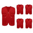 thumbnail image 1 of TOPTIE 5 Packs Supermarket Work Vest Volunteer Activity Event Waistcoat with Pockets-Red-XL, 1 of 7