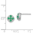 thumbnail image 2 of FB Jewels Sterling Silver Rhodium-plated Emerald Square Post Earrings, 2 of 2