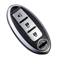 thumbnail image 2 of BUYISI Leather Texture Car Key Fob Case Cover For Nissan X For Trail T32 For Versa Style 2 Silver, 2 of 5