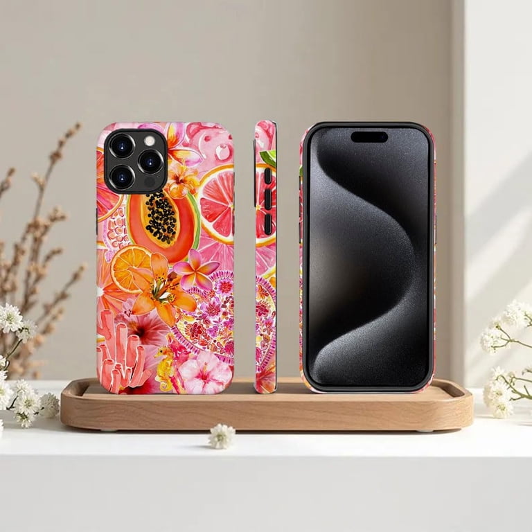 Case for iPhone 15 Pro Max, Watercolor Flowers Lily Collage Phone Case Military-Grade Drop Protection Cover for Women Girl - Frosted Case for iPhone 15 Pro Max, Watercolor Flowers Lily Collage Phone Case Military-Grade Drop Protection Cover for Women Girl - Frosted