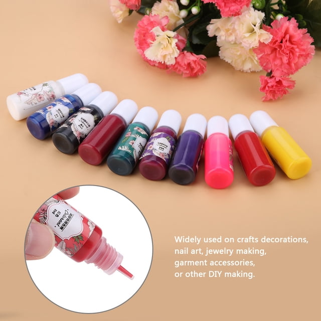Akozon 10 Colors 10ml Epoxy Resin Coloring Dye Colorant Pigment DIY Art Crafts