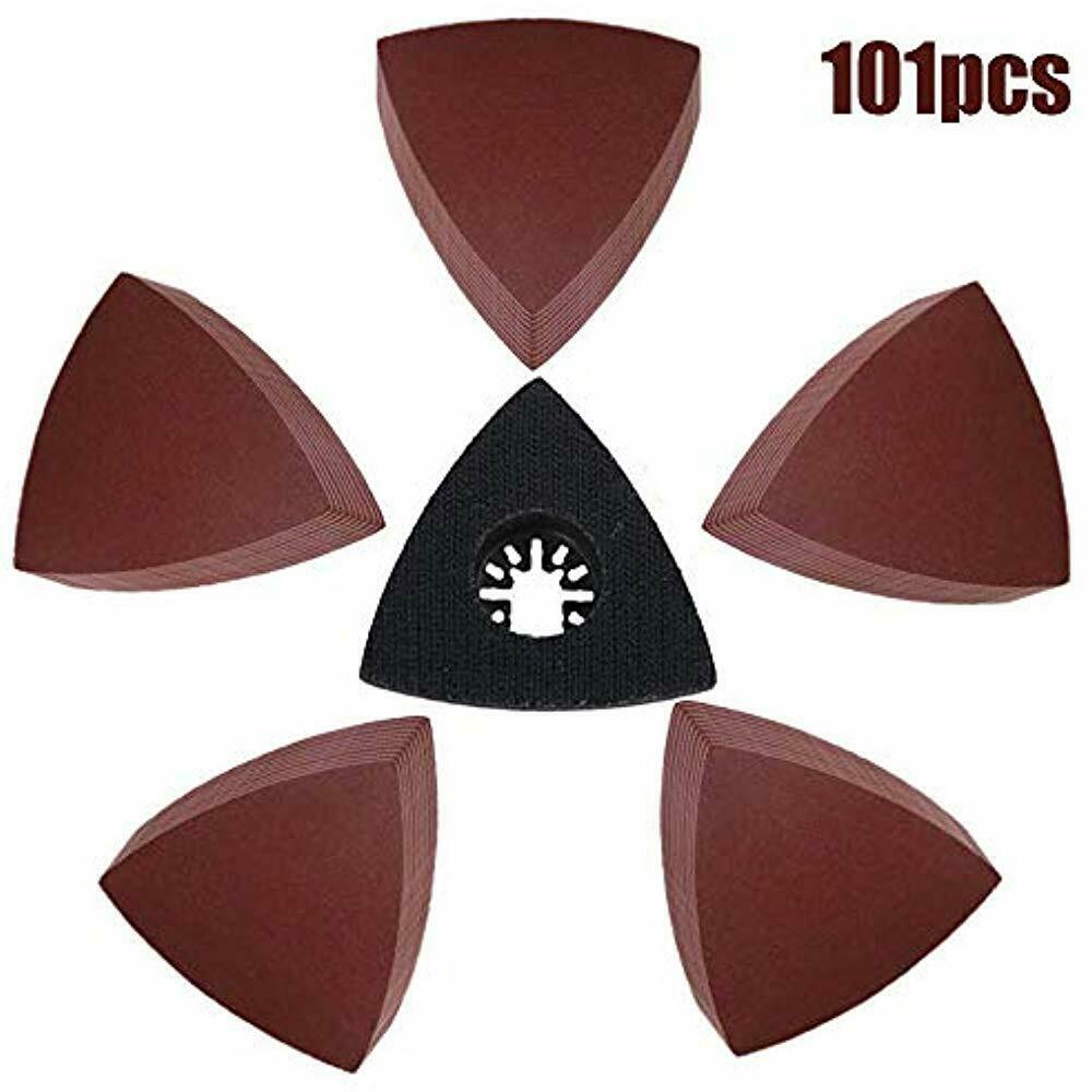 101pcs Sander Sandpaper Triangle Sanding Pads Paper Assorted Fit Multi