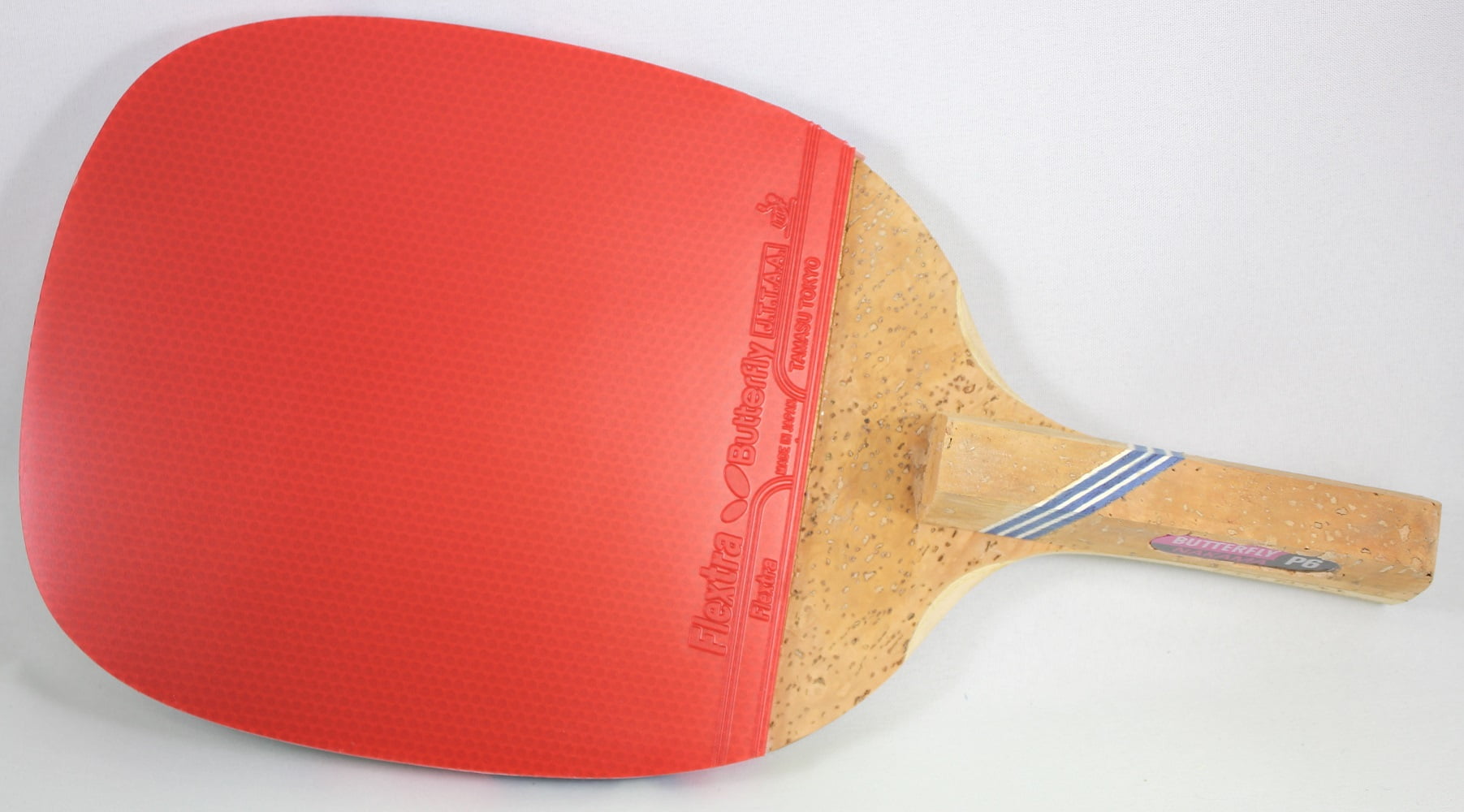 Butterfly Nakama P6 Penhold Table Tennis Racket-All Wood Blade-Flextra 1.7 Rubbers