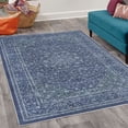 thumbnail image 2 of Vintage Decorative Rug, Bohemian Blossoming with Swirls and Curls Pattern Antique Nostalgic Vibes, Quality Carpet for Bedroom Dorm and Living Room, 6 Sizes, Indigo and Off White, by Ambesonne, 2 of 4