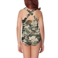 thumbnail image 5 of Yuyamidu Girls Swimsuit One Piece Beach Swimwear Duck Hunting Camo Athletic Competition Bathing Suit Quick Dry Cross Back Kids Swimwear, 5 of 7