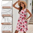 thumbnail image 6 of Garronmavis Couple Outfits Matching Sets Short Sleeve Shirt for Men Size S Pink Strawberry Summer Beach Shirts and Women Beach Vacation Casual Sundress Mini Tank Dress, 6 of 7