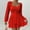 01 Red, variant on YueHuiYing Women's Square Neck Long Sleeve Mini Dress Ruched Corset Waist Tiered Ruffle Hem Short Party Dresses