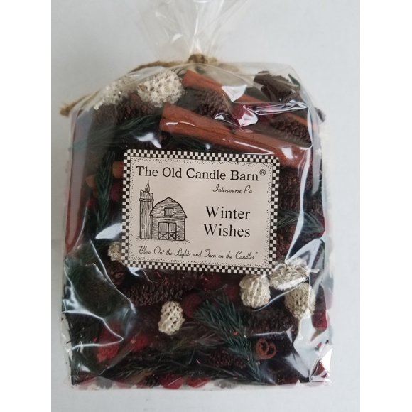 Old Candle Barn Winter Wishes Potpourri Large Bag - Perfect Winter or Christmas Decoration or Bowl Filler - Well Scented and Made in The USA