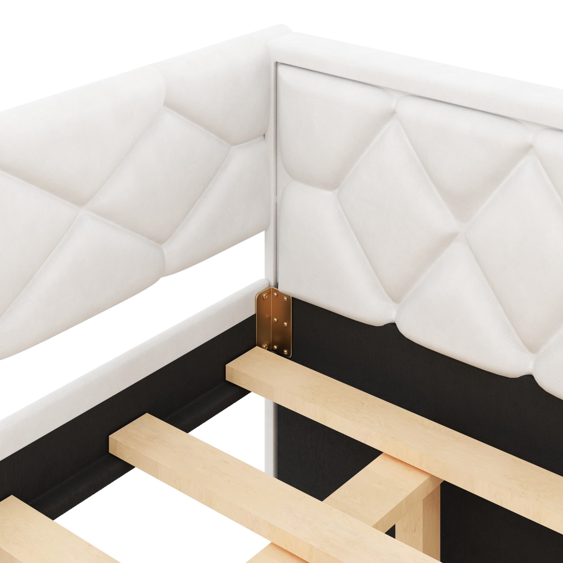 Noble House Girel Full XL Size Upholstered PU Leather Daybed with Extra Twin Trundle and LED Light, White
