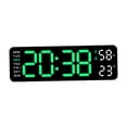 thumbnail image 1 of Reloj de escritorio con alarma digital y temperatura, reloj de pared moderno para el hogar. luz verde blanca, 1 of 9