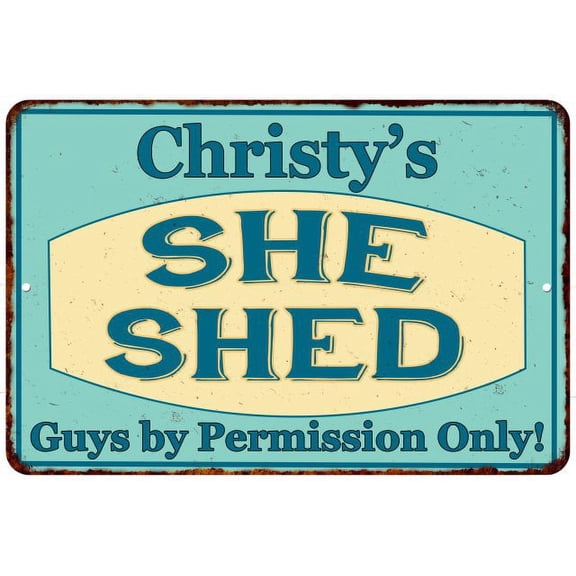 Christy's SHE SHED Metal Sign Wall Decor Gift 8x12 208120039263