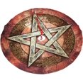 thumbnail image 1 of Round Christmas Tree Skirt Magic Witch Pentacle Baphomet Christmas Tree Mat Holiday Party Decorations 48", 1 of 5