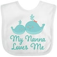 thumbnail image 3 of Inktastic Nanna Loves Me Grandchild Whale Boys or Girls Baby Bib, 3 of 4