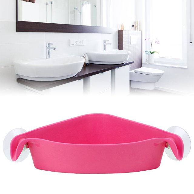 Estante de almacenamiento de esquina montado en la pared, estante de almacenamiento de cocina de pared con ventosa resistente, funcionamiento suave