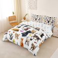 thumbnail image 2 of jejeloiu Watercolor Cat Floral Duvet Cover Set Kids,Wildflower Kitten Pattern Bedding Full,Reversible,3 Pieces(No Comforter), 2 of 6