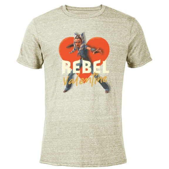 Star Wars Ahsoka Tano Rebel Valentine - Short Sleeve Blended T-Shirt for Adults - Customized-Yellow