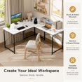 Waltmart Desk Computer In Store L-Shaped Computer Desk, white, with power outlets, monitor shelf, 95 ...