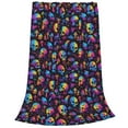 thumbnail image 2 of Pofeuu rainbow color Skull mushroom Print Ultra-Soft Micro Fleece Blanket,for Bed Or Sofa,All Season Throw Blankets Flannel Blanket-80"x60", 2 of 7