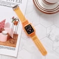 thumbnail image 2 of Band Strap with Case for Apple Watch 38mm 40mm, Clear Cute Summer Trendy Causal Women Men TPU Replacement Wristband Compatible for iWatch Apple Watch Series 6 5 4 3 2 1 SE Series (Orange), 2 of 4