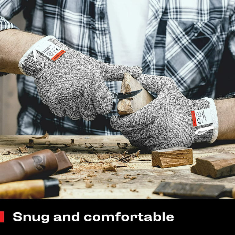 Cut Resistant Gloves, Level 5 EN388 - ANSI/ISEA Certified Cutting Gloves,  Kitchen Work Gloves for Chefs, Food Grade[Large]