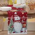 thumbnail image 1 of New Red Poinsettia Christmas Table Flag Snowflake Decorative Vintage Linen Tablecloth Tablecloth, 1 of 7