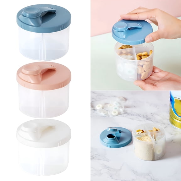 ACDANC Baby Formula Dispenser, Formula Container to Go, Non-Spill Rotating Three-Compartment Formula Dispenser and Snack Storage Container for Infant Toddler Travel