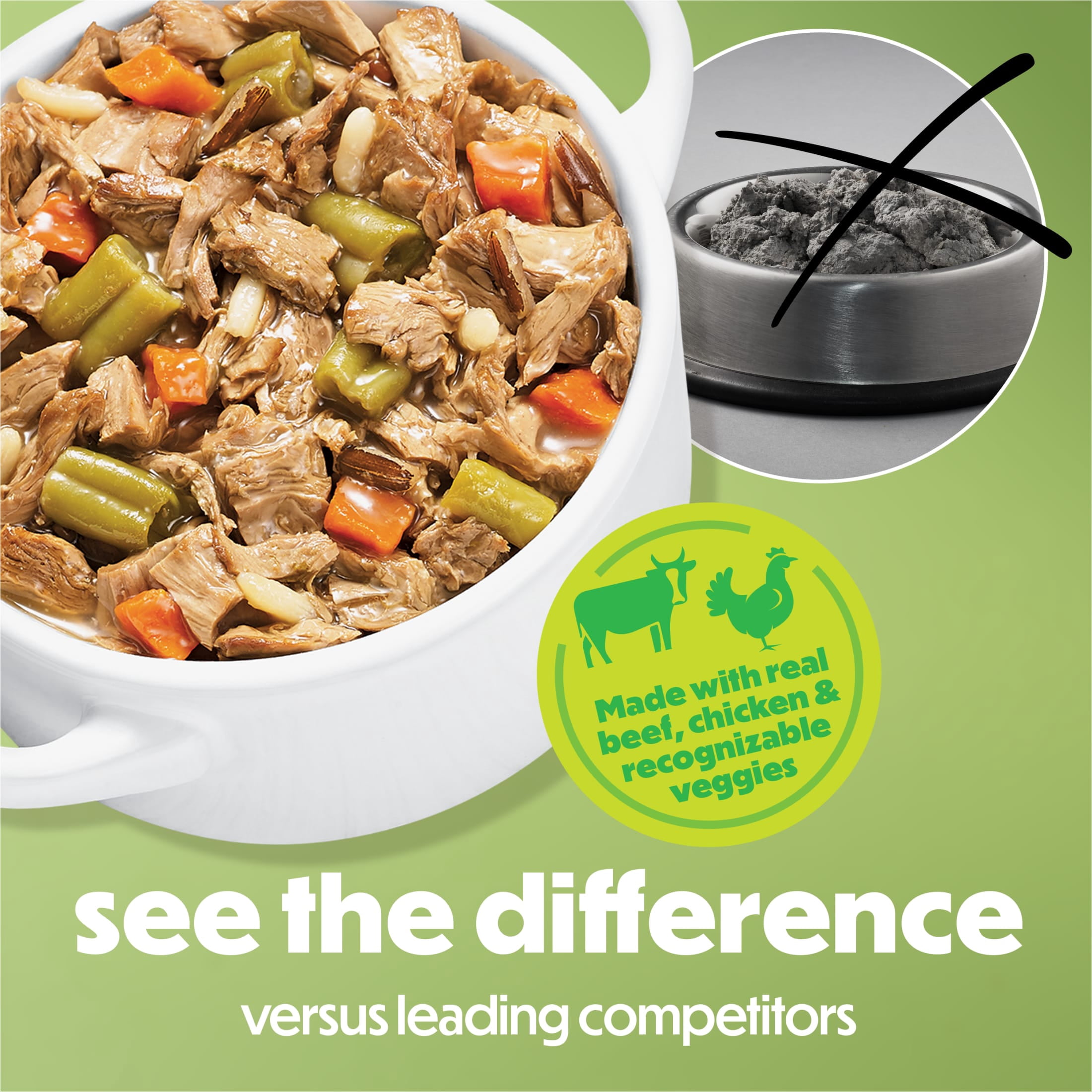 Purina Beneful Dog Food Freshly Prepared Meals Beef and Chicken Medley with Green Beans Carrots and Wild Rice, 10 oz, 8 Pack