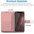 thumbnail image 4 of For Apple iPhone 16 Pro Max (6.9") PU leather Wallet 6 Card Slots folio with Wrist Strap & Kickstand Pouch Flip Shockproof Phone Case Cover by Xpression - Rose Gold, 4 of 8
