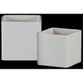 thumbnail image 1 of Urban Trends Collection 37315 Ceramic Square Pot with Embossed Diamond Design Body, White - Set of 2, 1 of 1