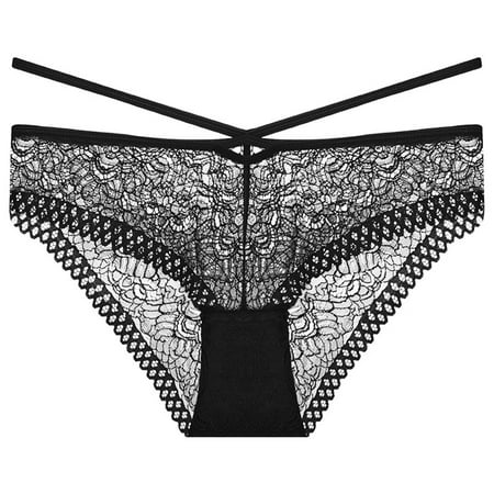 

Kddylitq Women s No Show Bikini Briefs Breathable Low Rise Strappy Soft Underwear Black S
