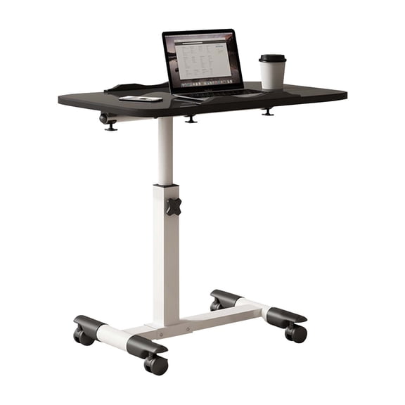 Adjustable Overbed Laptop Desk with Wheels – Mobile Computer Table for Bed, Sofa, Home Office, Hospital – Height Adjustable, Collapsible, Ergonomic,Black