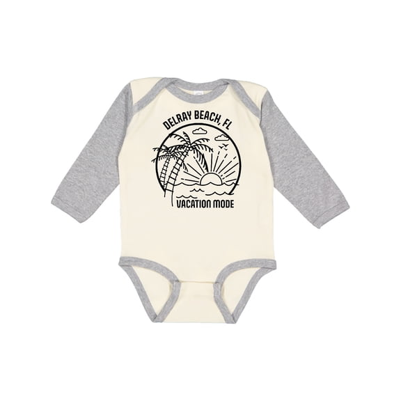 Inktastic Summer Vacation Mode Delray Beach Florida Boys or Girls Long Sleeve Baby Bodysuit