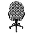 thumbnail image 3 of Black and White Office Chair Slipcover, Monochrome Rhombus with Lines and Dots Geometric Composition of Shapes, Stretch Decorative Fabric Cover, Standard Size, Black and White, by Ambesonne, 3 of 5