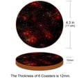 thumbnail image 3 of Spider Web 6pcs Round Coasters Set, Microfiber Leather Drink Coasters, 11x11cm/4.3x4.3in, Kitchen Table Coasters for Bar, Home - Black, 3 of 6
