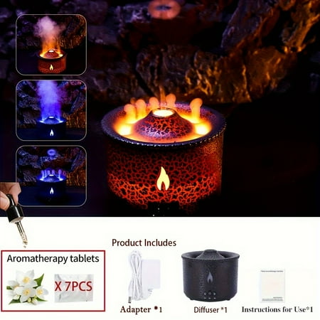 

TUOBKE Volcanic Flame Portable Air Humidifier Set - Ultrasonic Cool Mist Humidification Pre-Filter 110V Plug Night Light Lamp with Cute Smoke Ring Aesthetic Room Decor for Various Ro