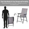 thumbnail image 4 of Outsunny 2-Piece Folding Dining Chair Set for Relaxing on Patio, Grey, 4 of 10