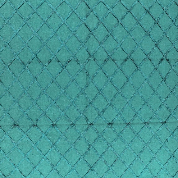 Ahgly Company Machine Washable Indoor Square Solid Turquoise Blue Modern Area Rugs, 4' Square